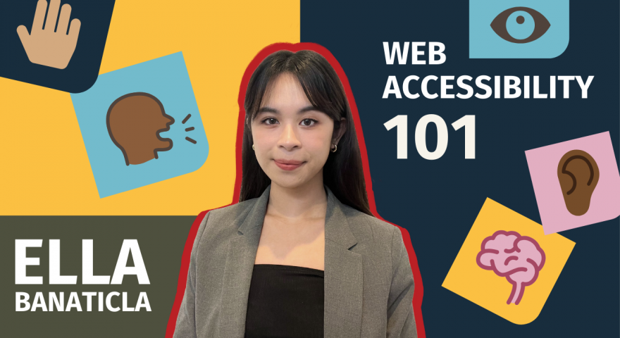 Web accessibility 101 with Ella Banaticla. Ellas smiling headshot