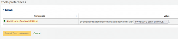 Form for adding a new page. Page configured to display on the OPAC between 01/01/2023 and 31/12/2023. The Page is titled ‘Recommended reading for 2023’ and it contains tables of titles and authors