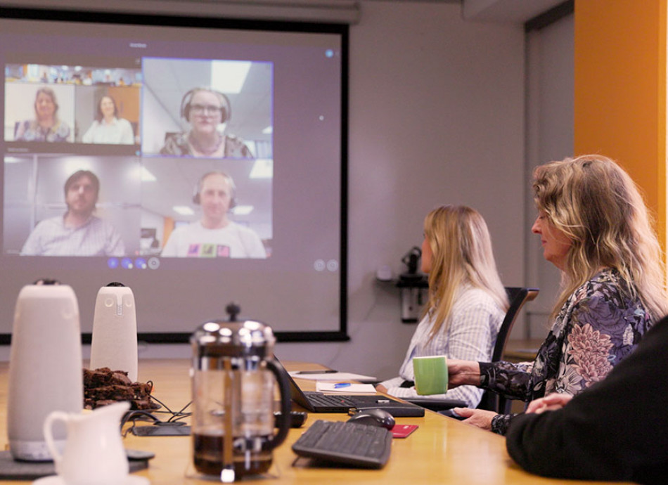 group on video call